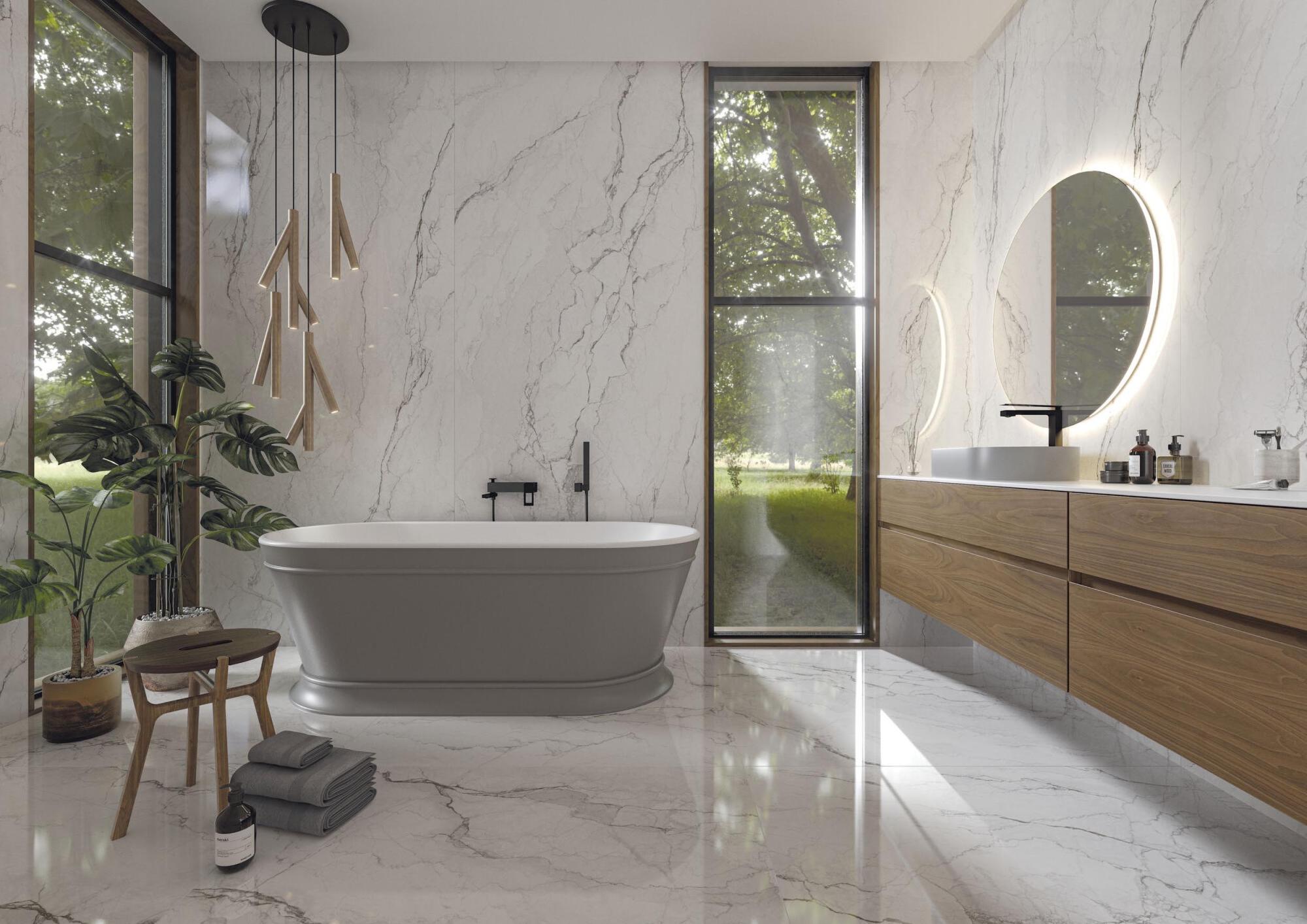 Gres BABYLON WHITE LAPADO MATE 60 x 120