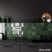 Płytka ścienna ARTISAN MOSS GREEN 13,2x13,2 zielona kwadratowa cegiełka połysk