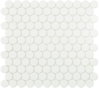 Mozaika szklana okrągła CIRCLE WHITE MT 31,5x31,5 biała