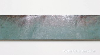 Płytka ścienna MAGNETISM GREEN 6,3X25 cegiełka metalizowana