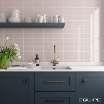 Płytka ścienna COSTA NOVA PINK STONY GLOSS 5x20 mała różowa cegiełka połysk
