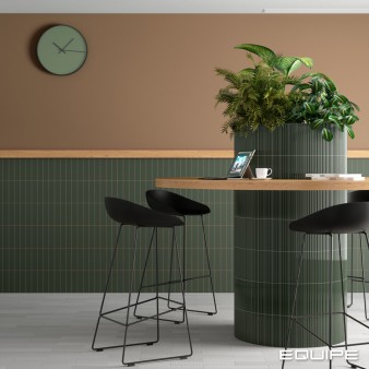 Płytka ścienna COSTA NOVA ONDA LAUREL GREEN GLOSS 5x20 strukturalna zielona cegiełka połysk