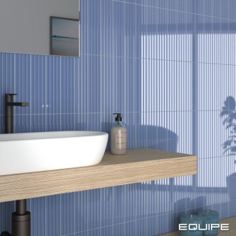 Płytka ścienna COSTA NOVA PRAIA BANYAN BLUE GLOSS 5x20 strukturalna niebieska cegiełka połysk