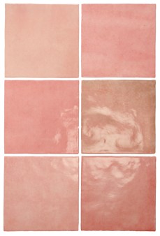 Płytka ścienna ARTISAN ROSE MALLOW 13,2x13,2 różowa kwadratowa cegiełka połysk