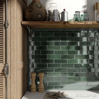 Płytka ścienna ARTISAN MOSS GREEN 6,5x20 zielona cegiełka połysk