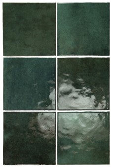 Płytka ścienna ARTISAN MOSS GREEN 13,2x13,2 zielona kwadratowa cegiełka połysk