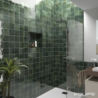 Płytka ścienna ARTISAN MOSS GREEN 13,2x13,2 zielona kwadratowa cegiełka połysk