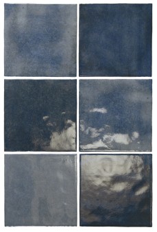 Płytka ścienna ARTISAN COLONIAL BLUE 13,2x13,2 niebieska kwadratowa cegiełka połysk