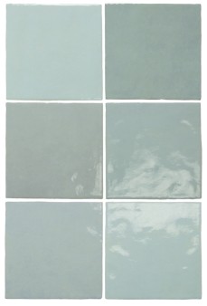 Płytka ścienna ARTISAN AQUA 13,2x13,2 niebieska kwadratowa cegiełka połysk