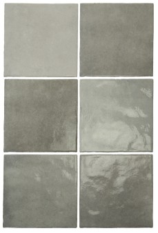 Płytka ścienna ARTISAN ALABASTER 13,2x13,2 szara kwadratowa cegiełka połysk