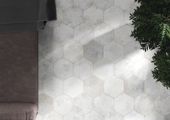 Gres OKEN HEXAGON WHITE BRILLO 23,2x26,7