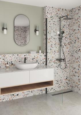 Obrazek 2 dla: Gres AZZO WHITE 60x60 płytka mat imitująca lastryko