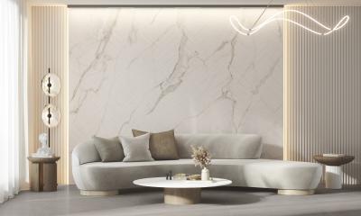 Obrazek 2 dla: Gres slab LUMIERE WHITE DECOR ST 100x275