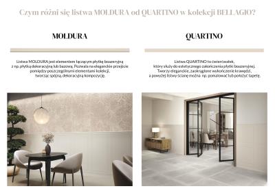 Obrazek 2 dla: Listwa QUARTINO BELLAGIO MANDORLA 2x60 ćwierćwałek